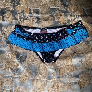 Too Fast Blue and Black Anchor Bikini